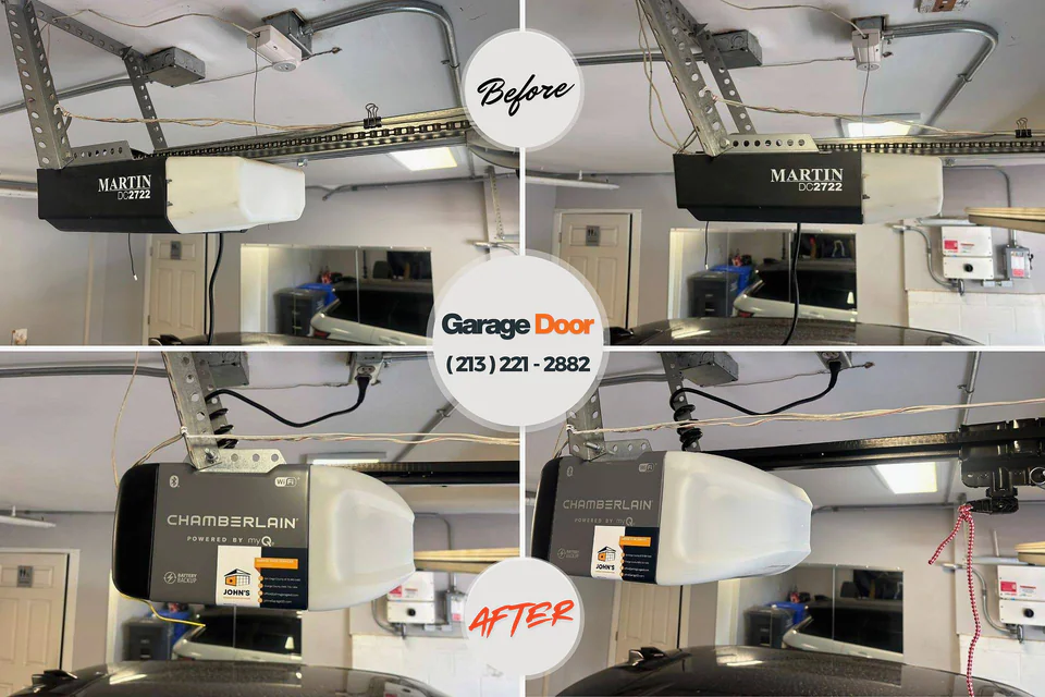 Before and after: garage door repair 70454